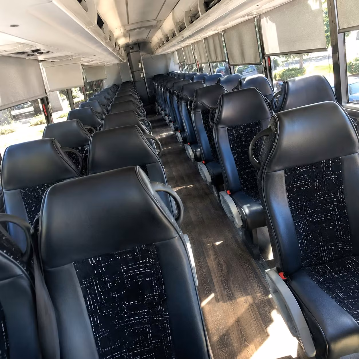 56 passenger charter bus inside