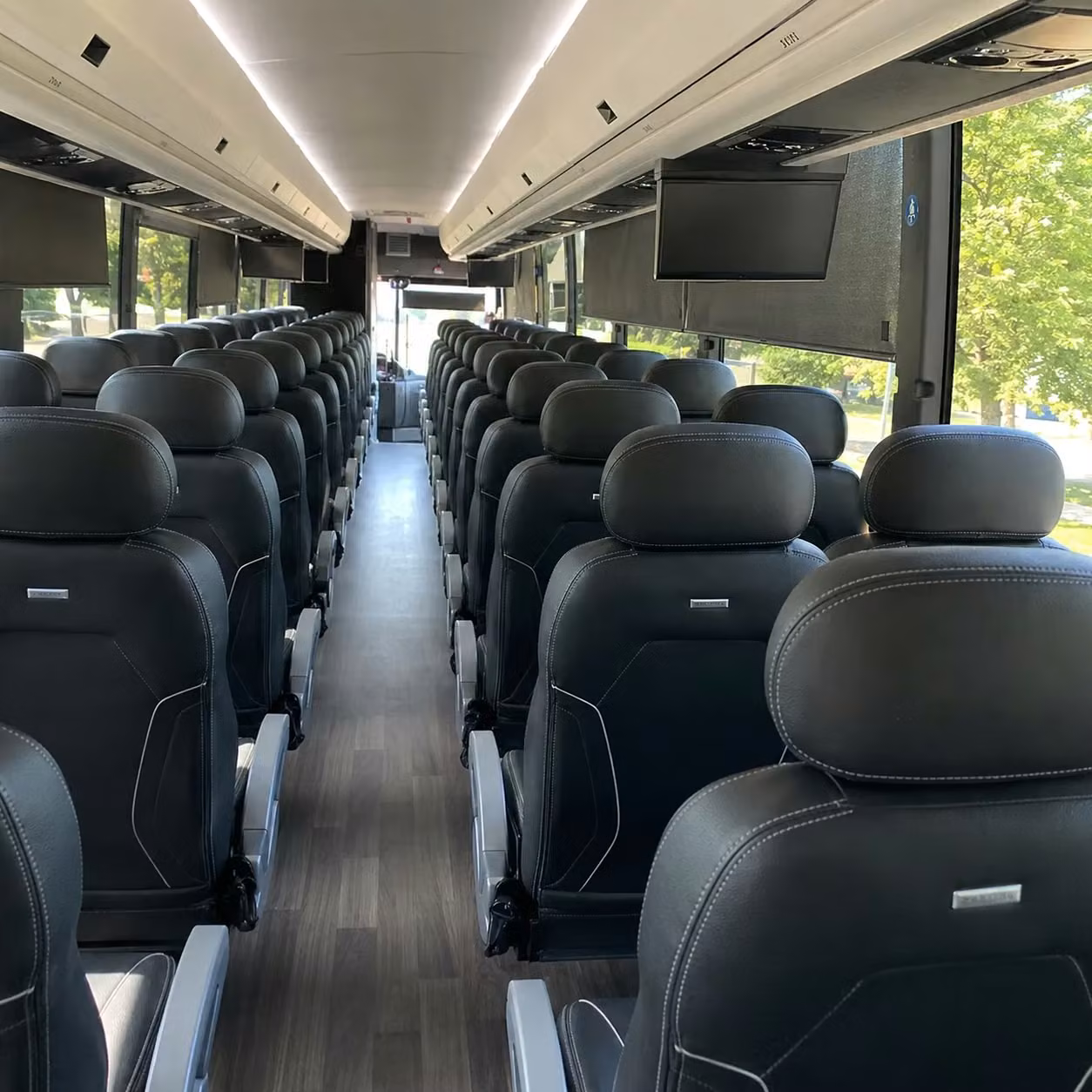 56 passenger charter bus interior